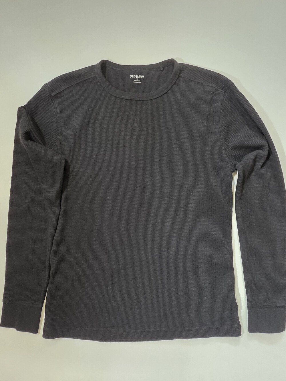 Old Navy Thermal T-Shirt Mens Medium Black Built In Flex Stretch Streetwear Tee